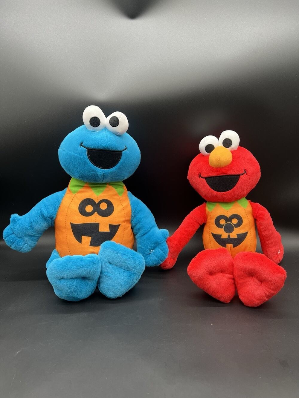 Sesame Street Halloween 16" Plush Elmo & Cookie Monster Pumpkin Costumes